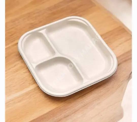 Eco Disposable Sugar Cane Materal ( 3 CP Tray ) 