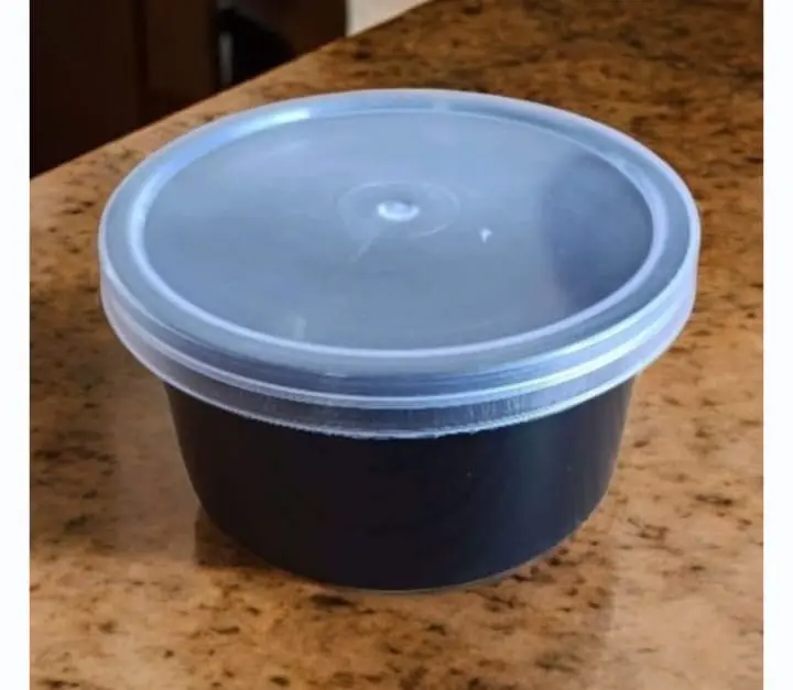 Plastic  Contianer Round 100Ml Black 