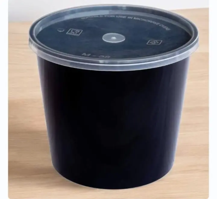 Plastic Contianer Round 750Ml Black