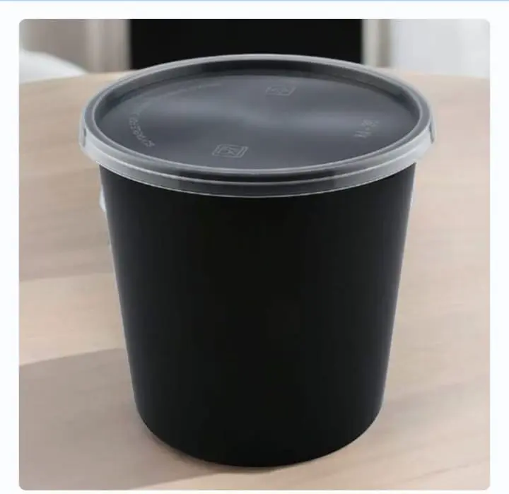 Plastic Contianer Round 1000Ml Black 