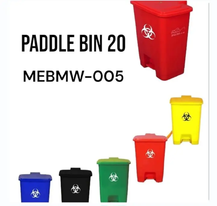 Paddlebin 20Ltr Square Bio Hazard