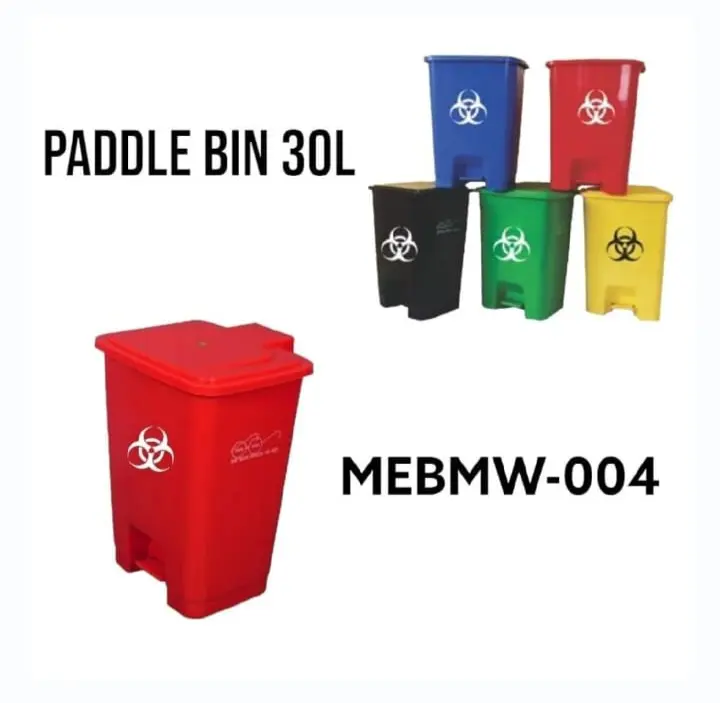 Paddlebin 30Ltr Square Bio Hazard 