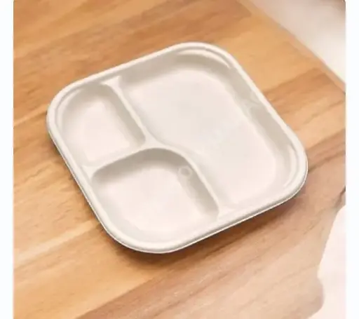 Eco Disposable Sugar Cane Materal ( 3 CP Tray ) 