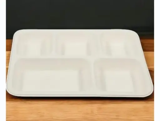 Eco Disposable White Meal Tray (5 CP)