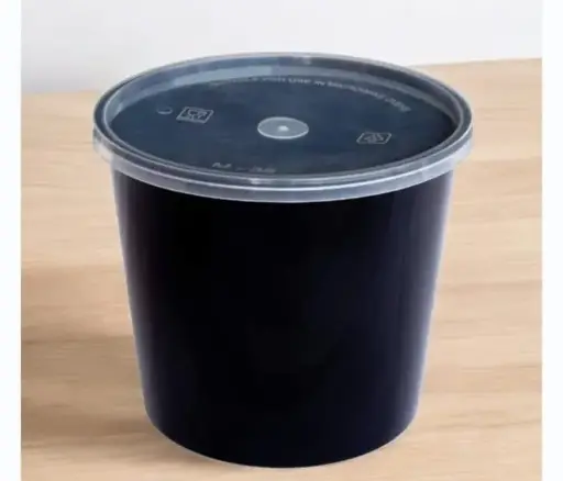 Plastic Contianer Round 1500Ml Black
