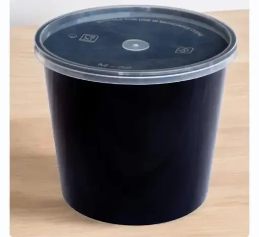 Plastic Contianer Round 750Ml Black
