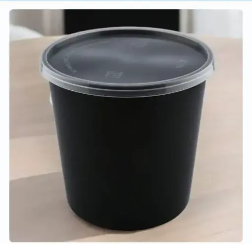 Plastic Contianer Round 1000Ml Black 